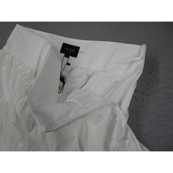 Aleeza Paris Ivory Bubble Skirt XL Cotton Blend Gathered Mini S311 White - Picture 6 of 10